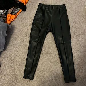 Straight leg leather pants